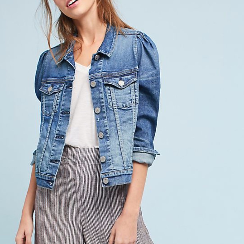 NWT McGuire Emanuele puffed sleeved denim jacket S